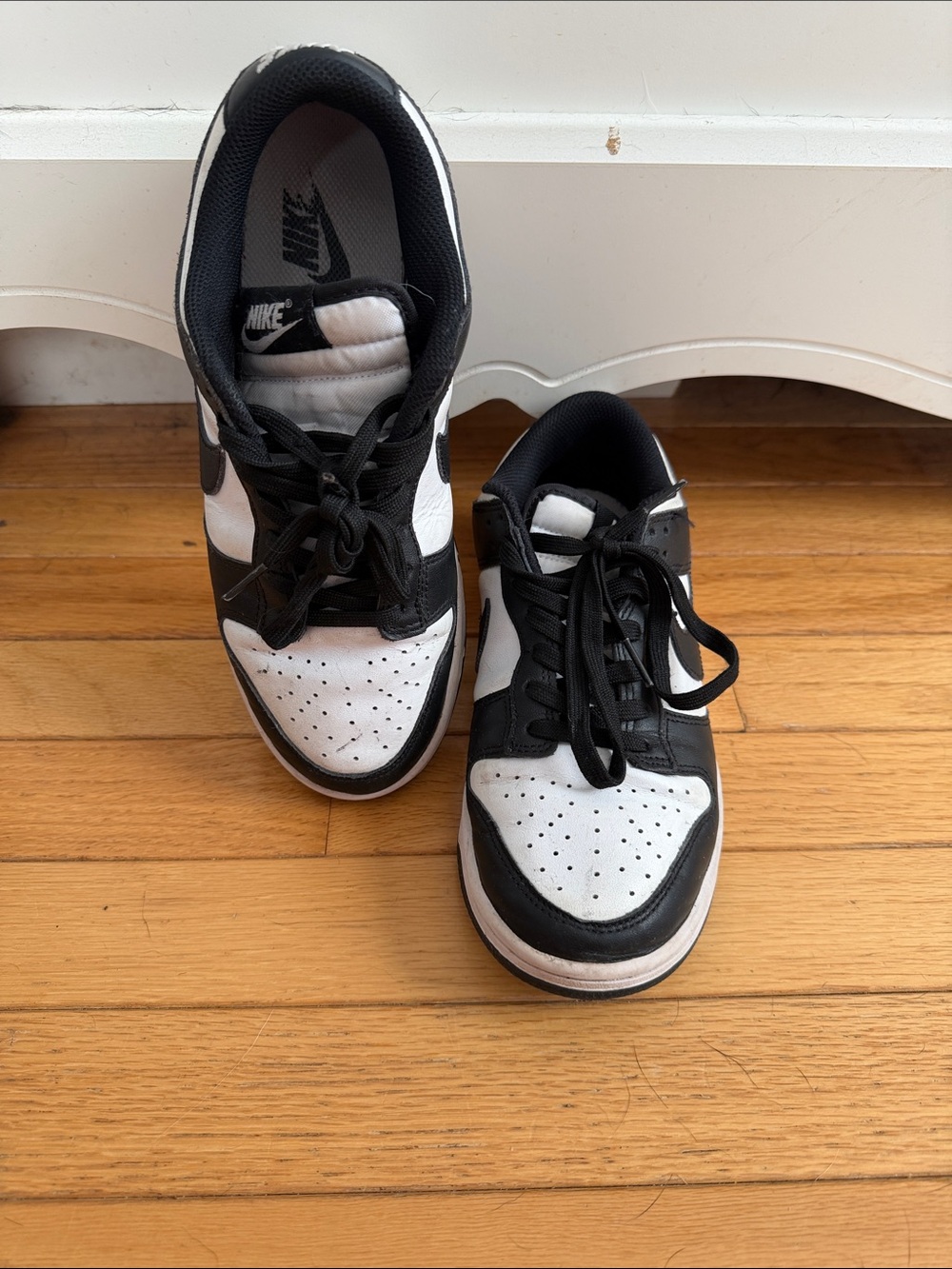 Nike Black and White Low-Top Sneakers - Contrasting Panel Design
